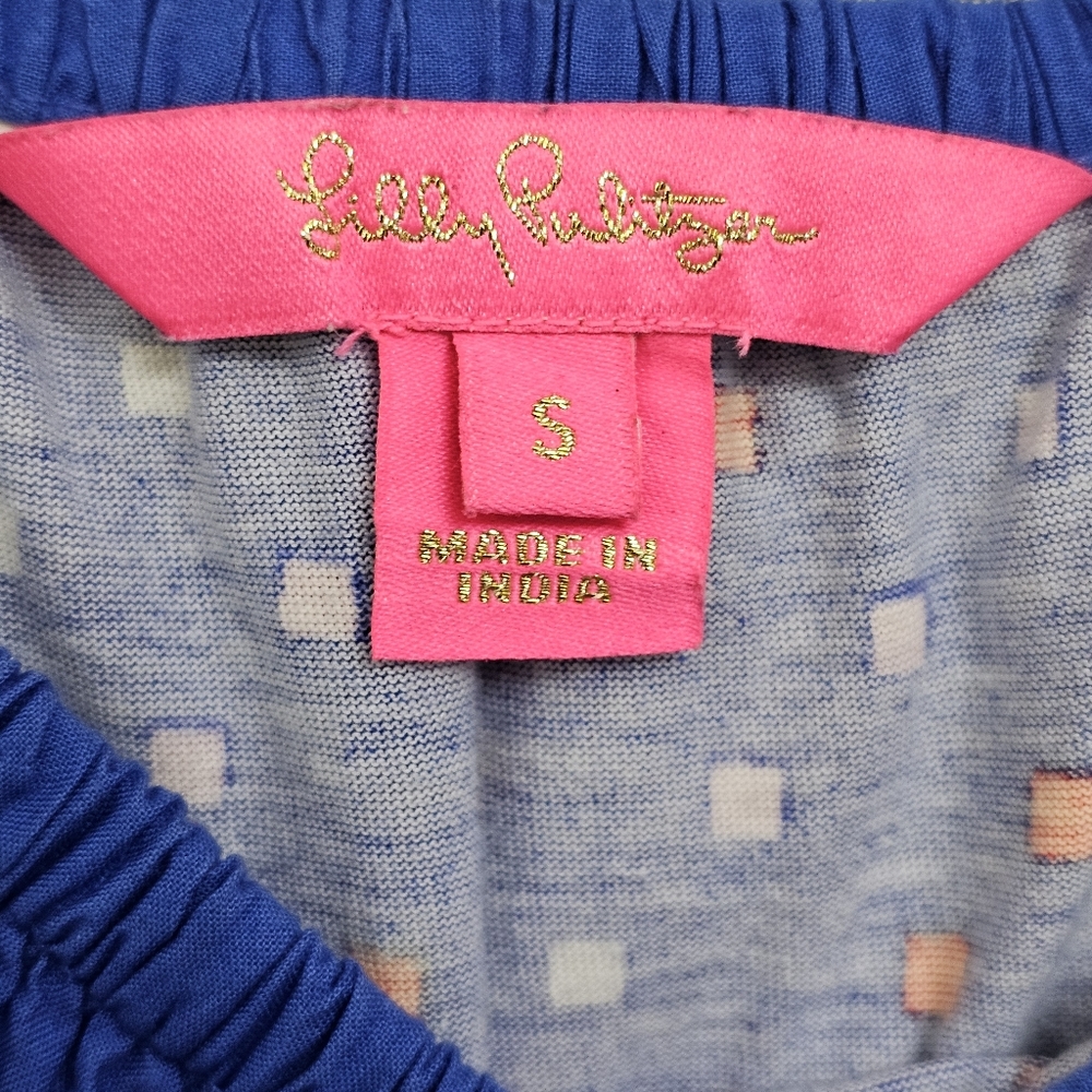 Nwot Lilly Pulitzer Kalama Off the Shoulder Blue Borealis Squared Dress - Picture 4 of 16